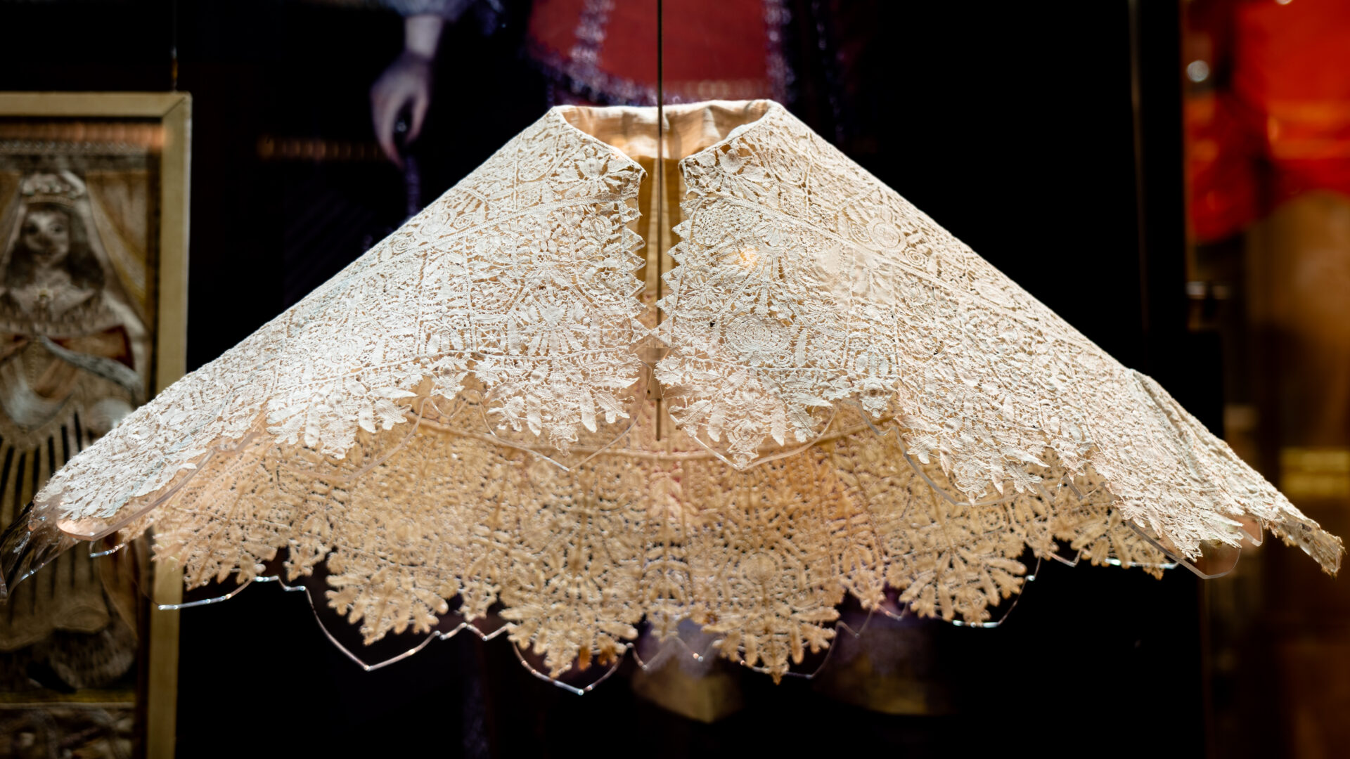 An antique lace collar.